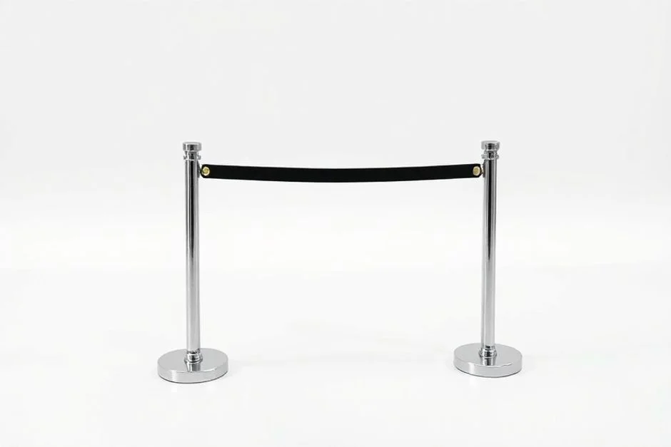 Belt Stanchion Chrome with Black Belt