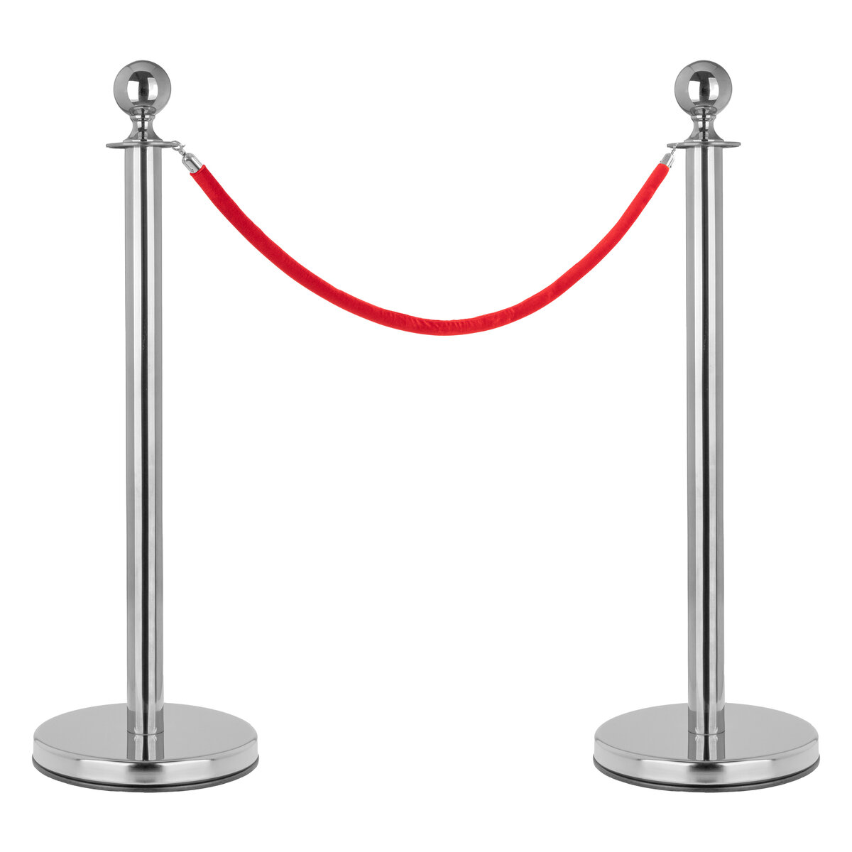 Kordelständer Edelstahl mit roter Kordel