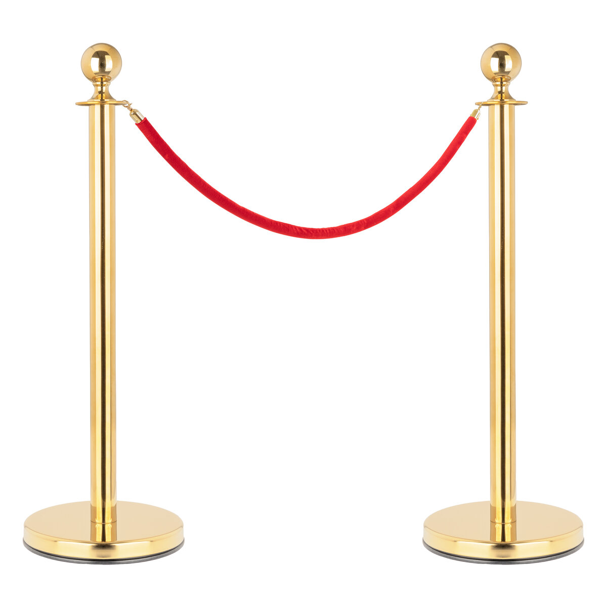 Rope Stanchion Gold with Red Rope